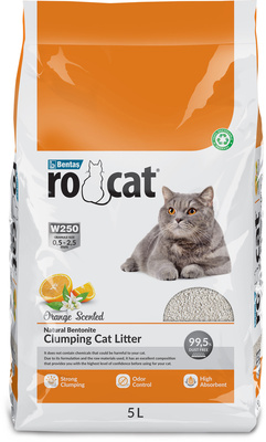 ro cat наполнитель для кошачьего туалета комкующийся без пыли с ароматом апельсина